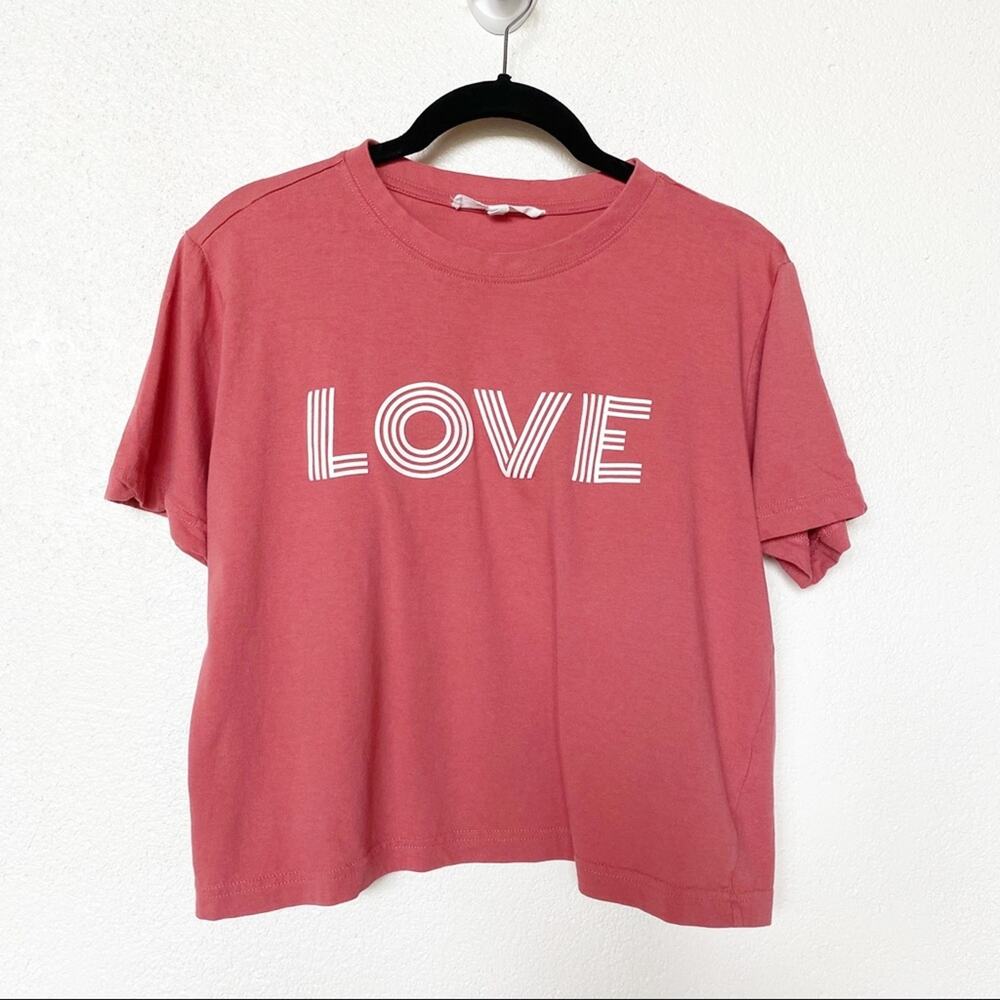 SR Love Graphic Cropped Crewneck Tee Size Medium